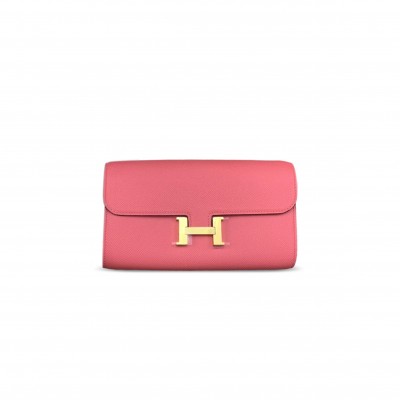 HERMES MASTER CONSTANCE TO GO ROSE LIPSTICK EPSOM GOLD HARDWARE (20*12*2cm)